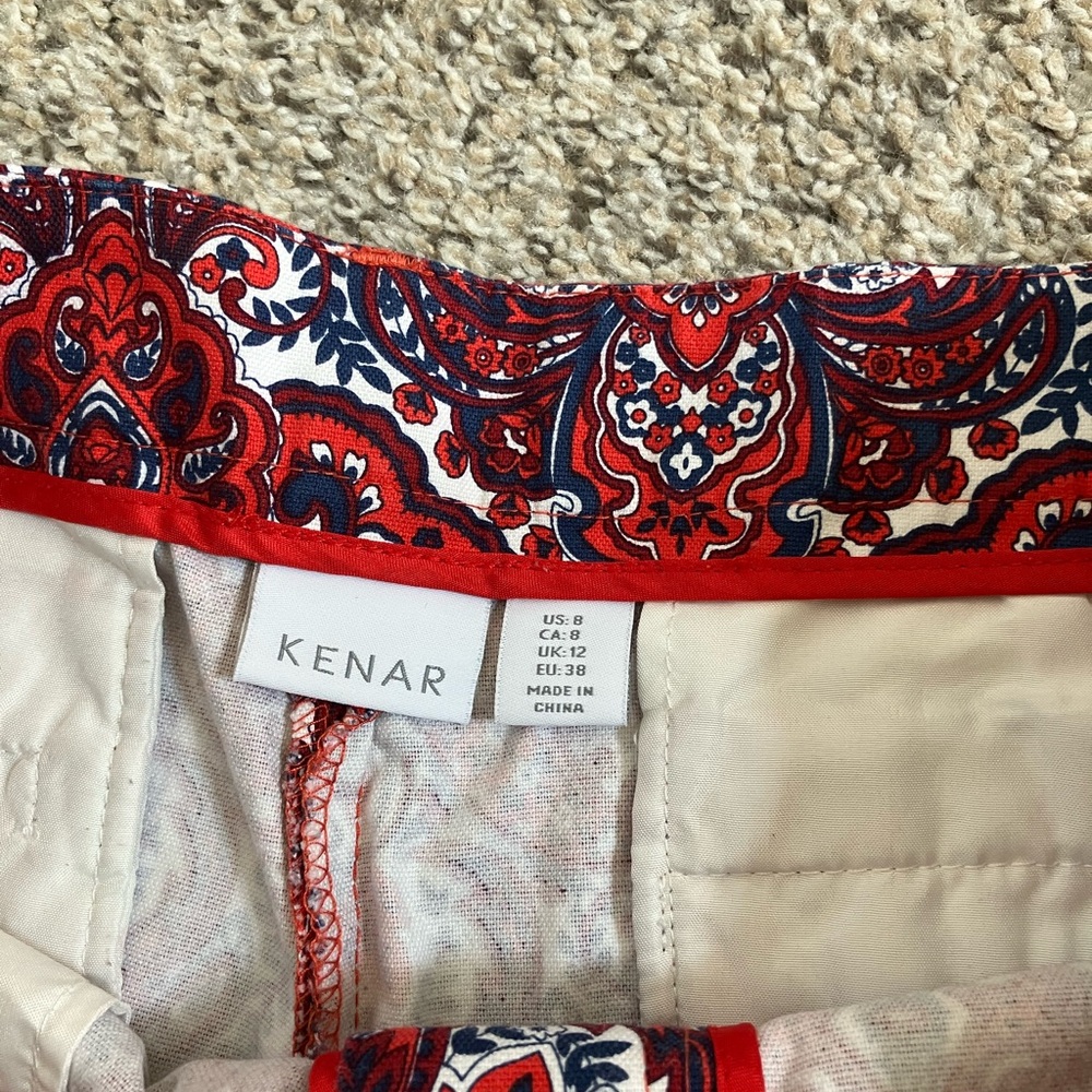 Kenar Red and Blue Paisley Shorts - Picture 2 of 3